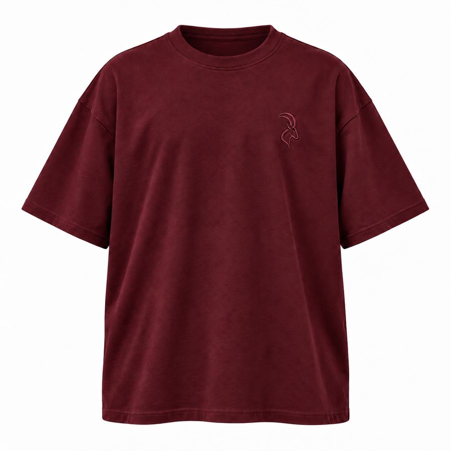 DIXWAR Women Premium Oversized Tee – Burgundy