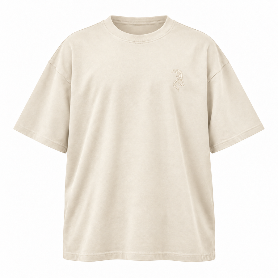 DIXWAR Women Premium Oversized Tee – Cream