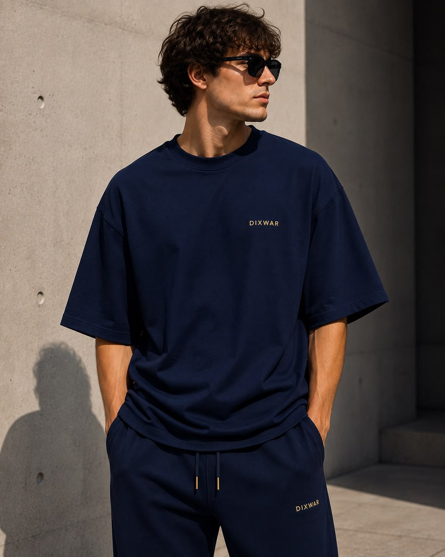 DIXWAR Premium Oversized Tee – Navy
