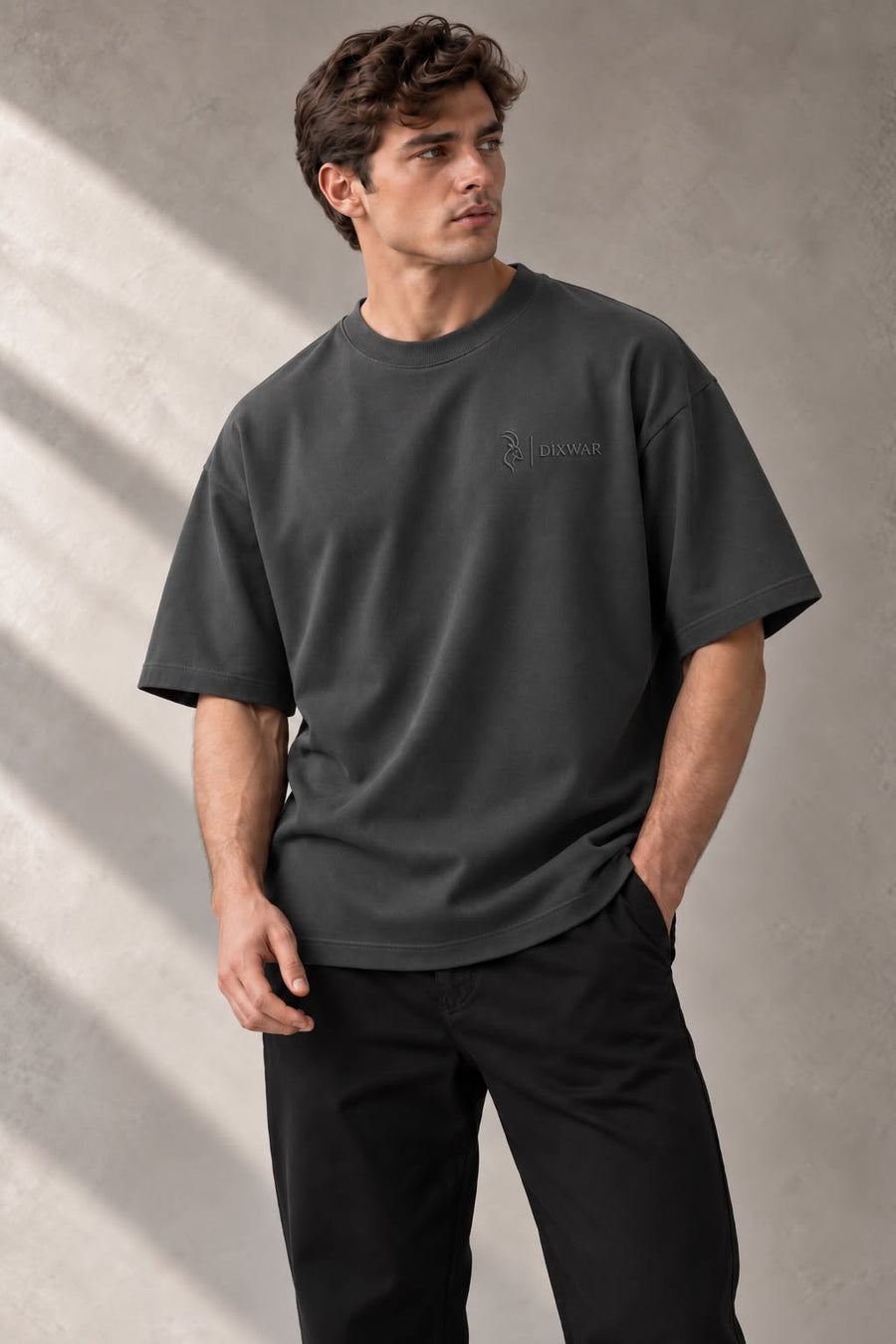 DIXWAR Premium Oversized Tee – Gray