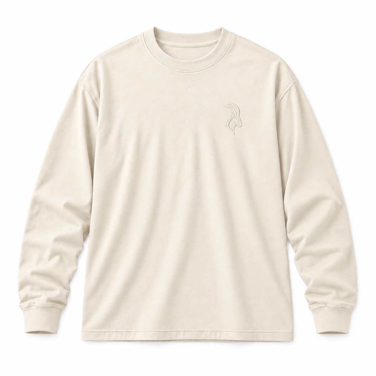DIXWAR Premium Oversized Long Sleeve T-Shirt - Cream