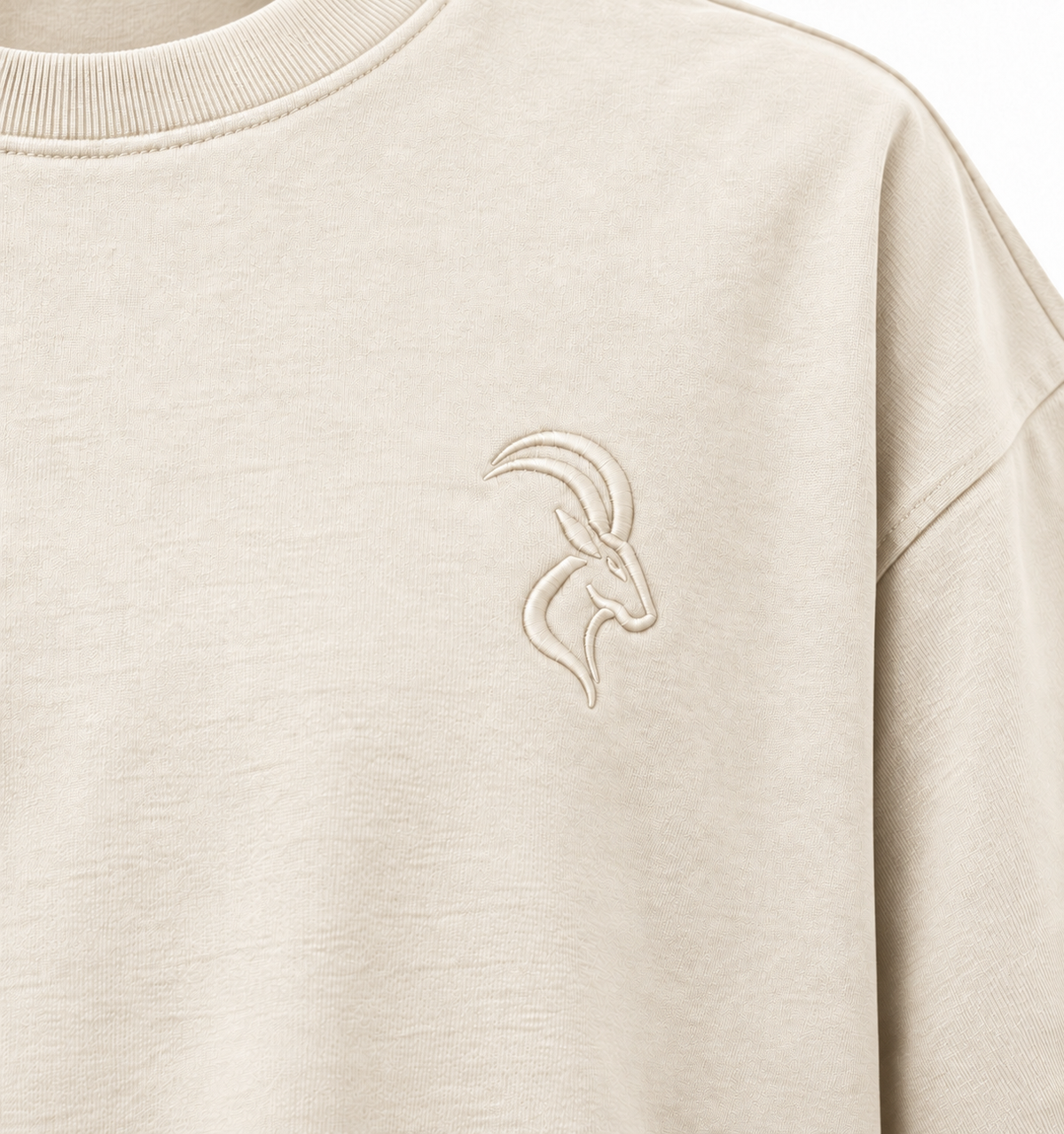 DIXWAR Women Premium Oversized Tee – Cream
