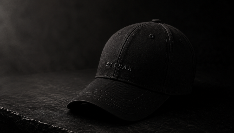 DIXWAR Premium Washed Cap – Black