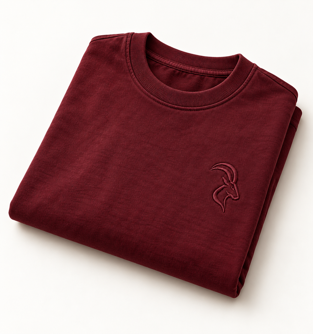 DIXWAR Women Premium Oversized Tee – Burgundy