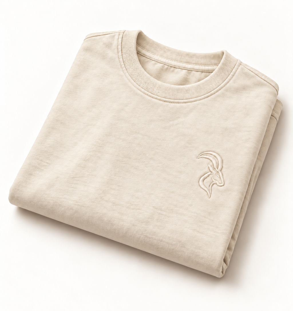 DIXWAR Women Premium Oversized Tee – Cream