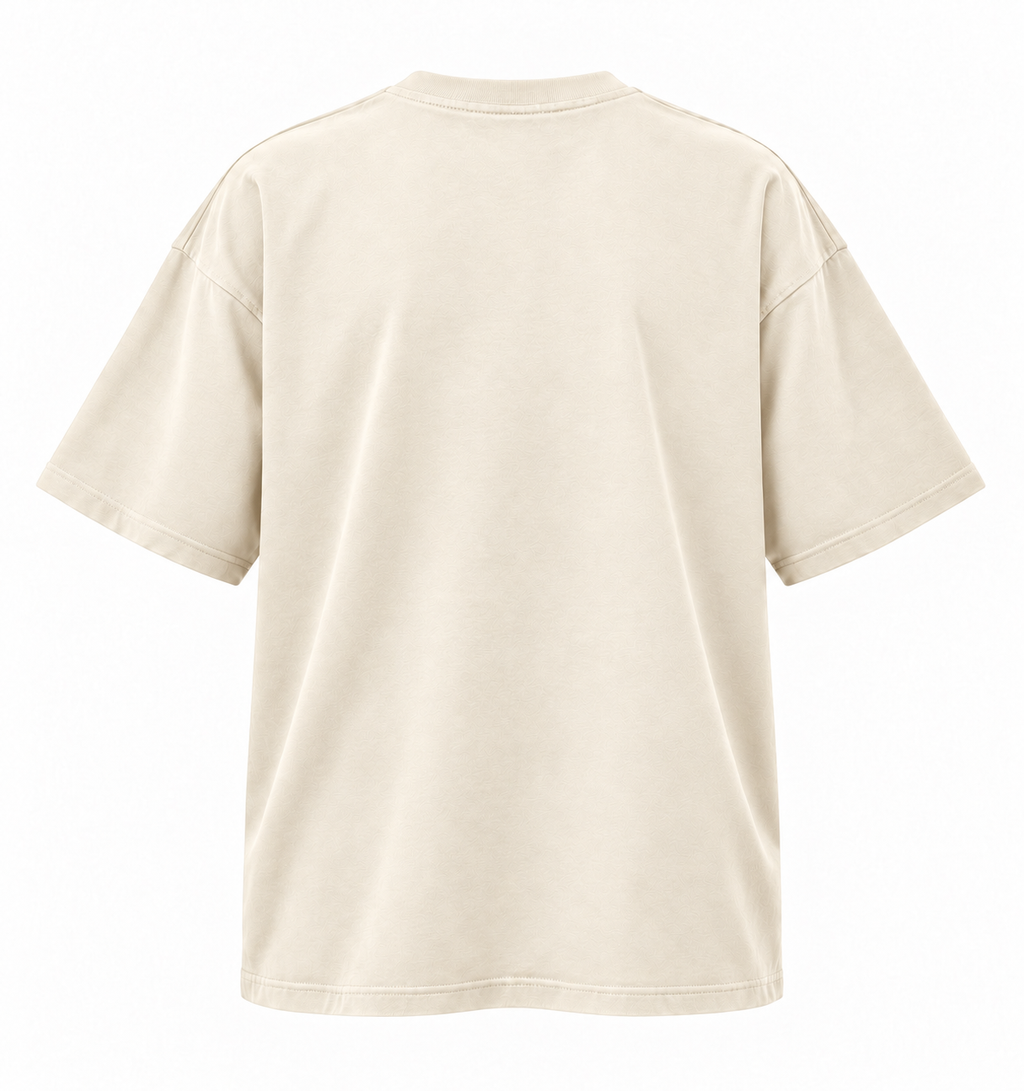 DIXWAR Women Premium Oversized Tee – Cream