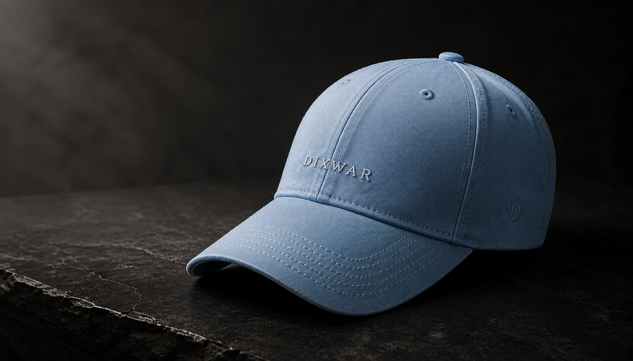 DIXWAR Premium Washed Cap – Light Blue