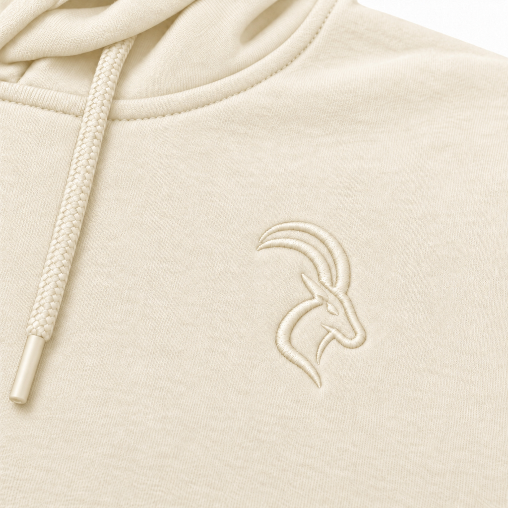 DIXWAR Premium Bol Kesim Kapüşonlu Sweatshirt – Krem