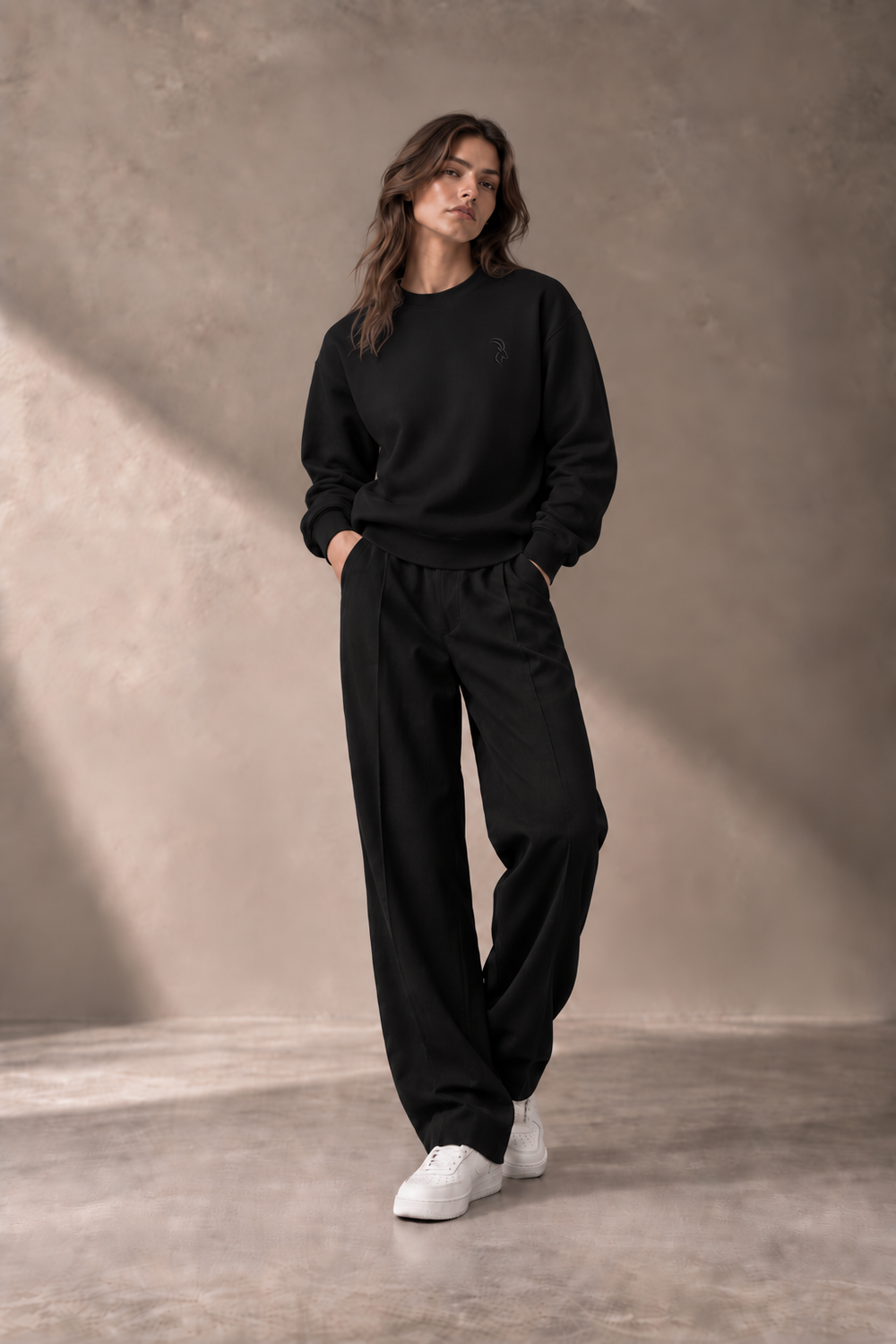 DIXWAR Women Premium Oversized Long Sleeve T-Shirt – Black