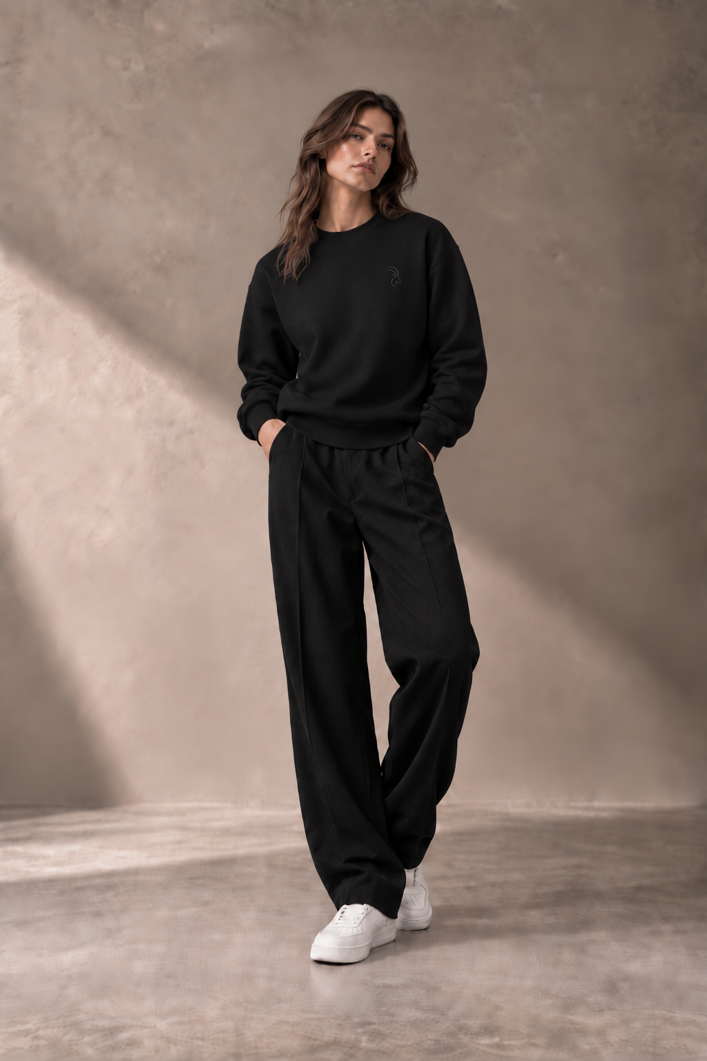 DIXWAR Women Premium Oversized Long Sleeve T-Shirt – Black