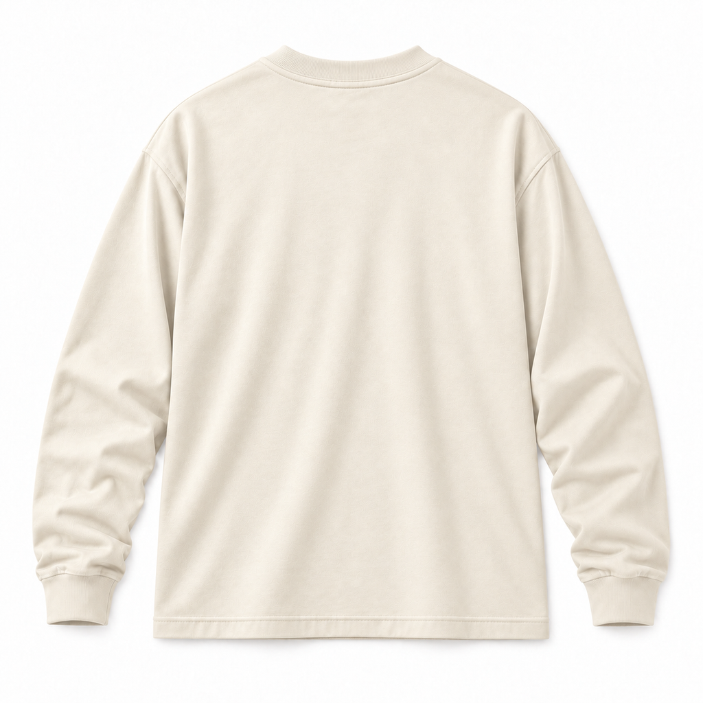 DIXWAR Premium Oversized Long Sleeve T-Shirt - Cream