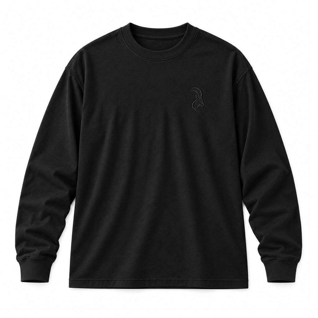 DIXWAR Premium Oversized Long Sleeve T-Shirt - Black