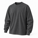 DIXWAR Premium Oversized Long Sleeve T-Shirt - Smoky Grey