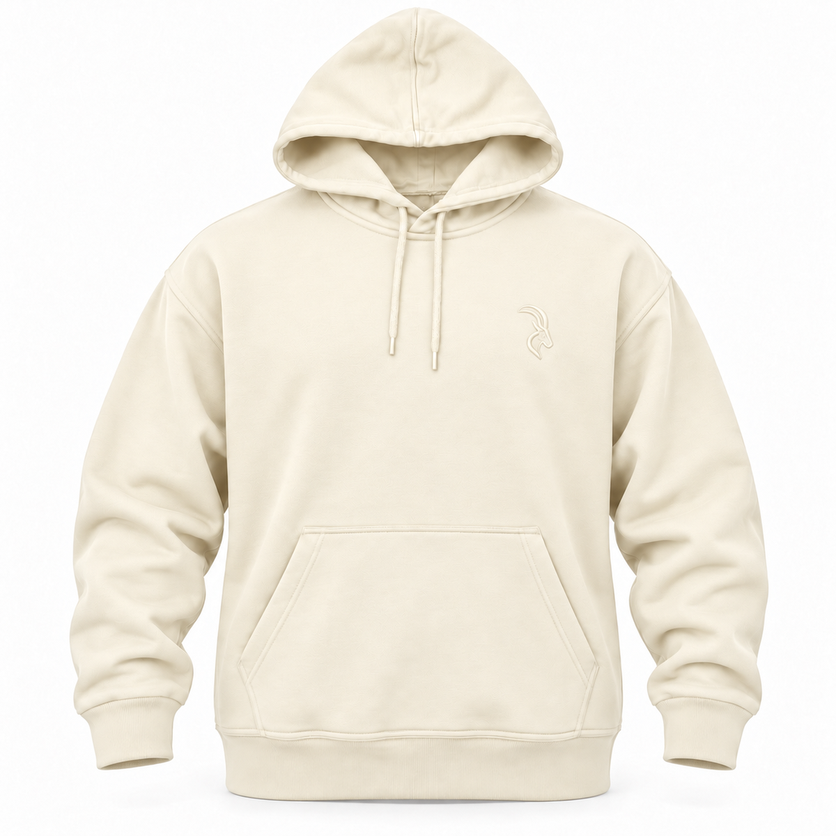 DIXWAR Premium Bol Kesim Kapüşonlu Sweatshirt – Krem