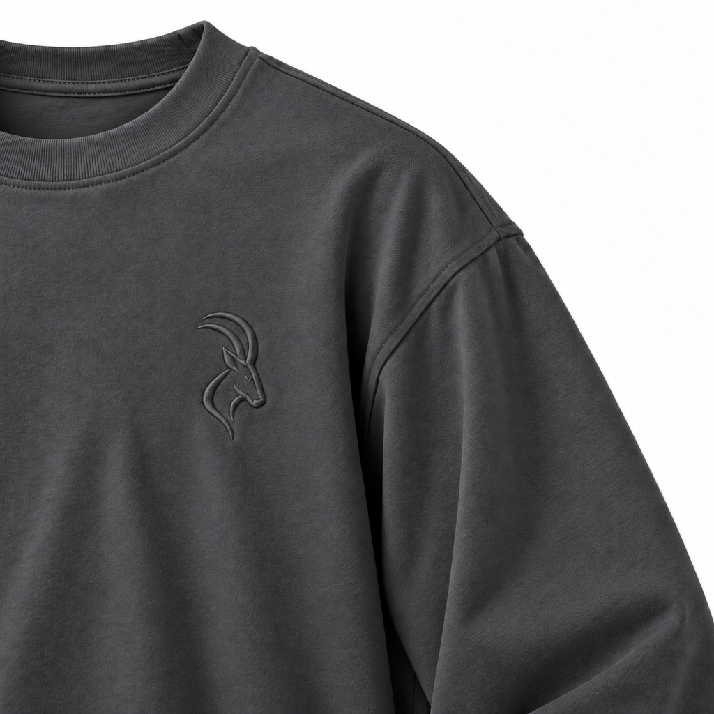 DIXWAR Premium Oversized Long Sleeve T-Shirt - Smoky Grey