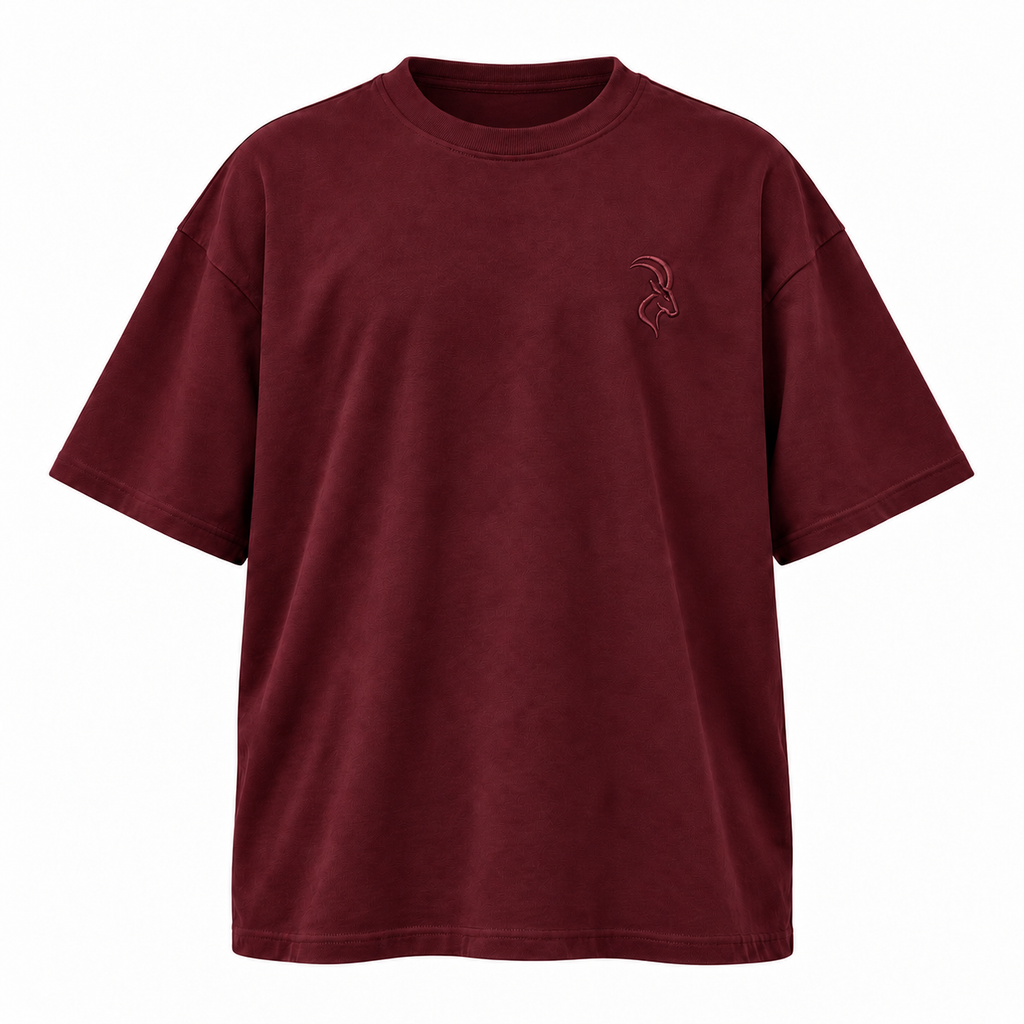 DIXWAR Women Premium Oversized Tee – Burgundy