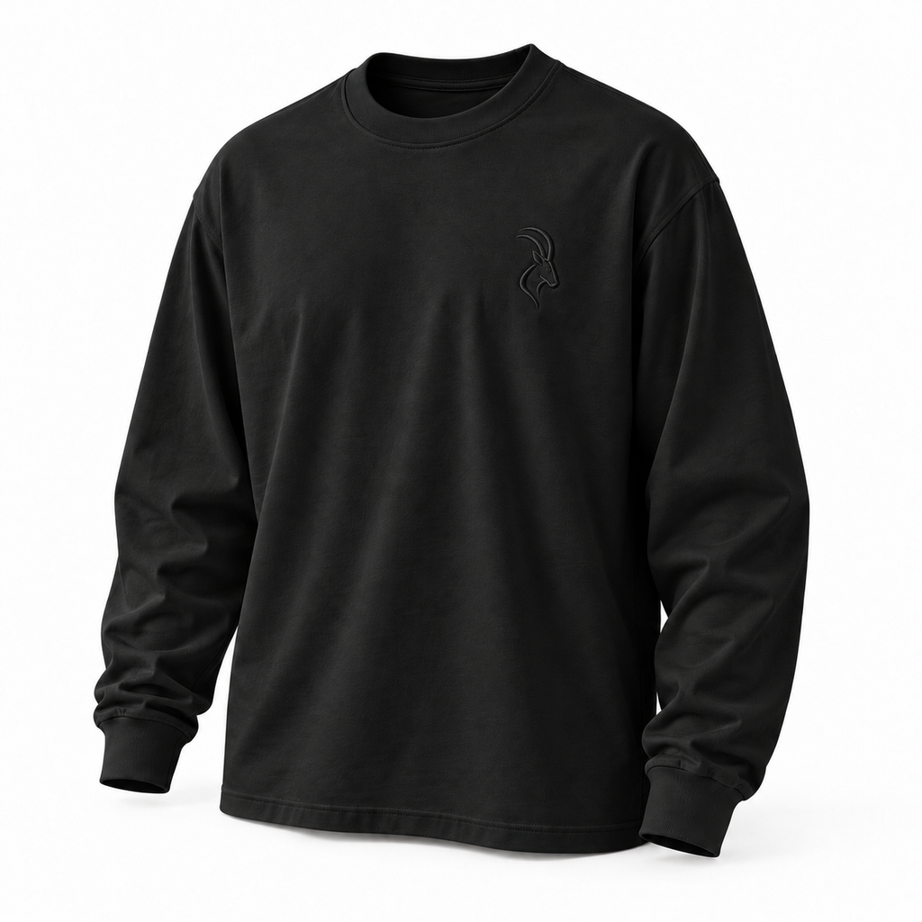 DIXWAR Premium Oversized Long Sleeve T-Shirt - Black