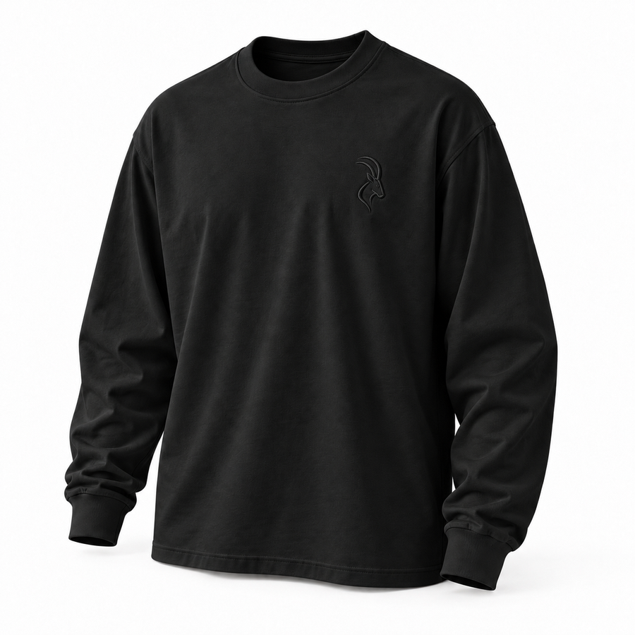 DIXWAR Women Premium Oversized Long Sleeve T-Shirt – Black