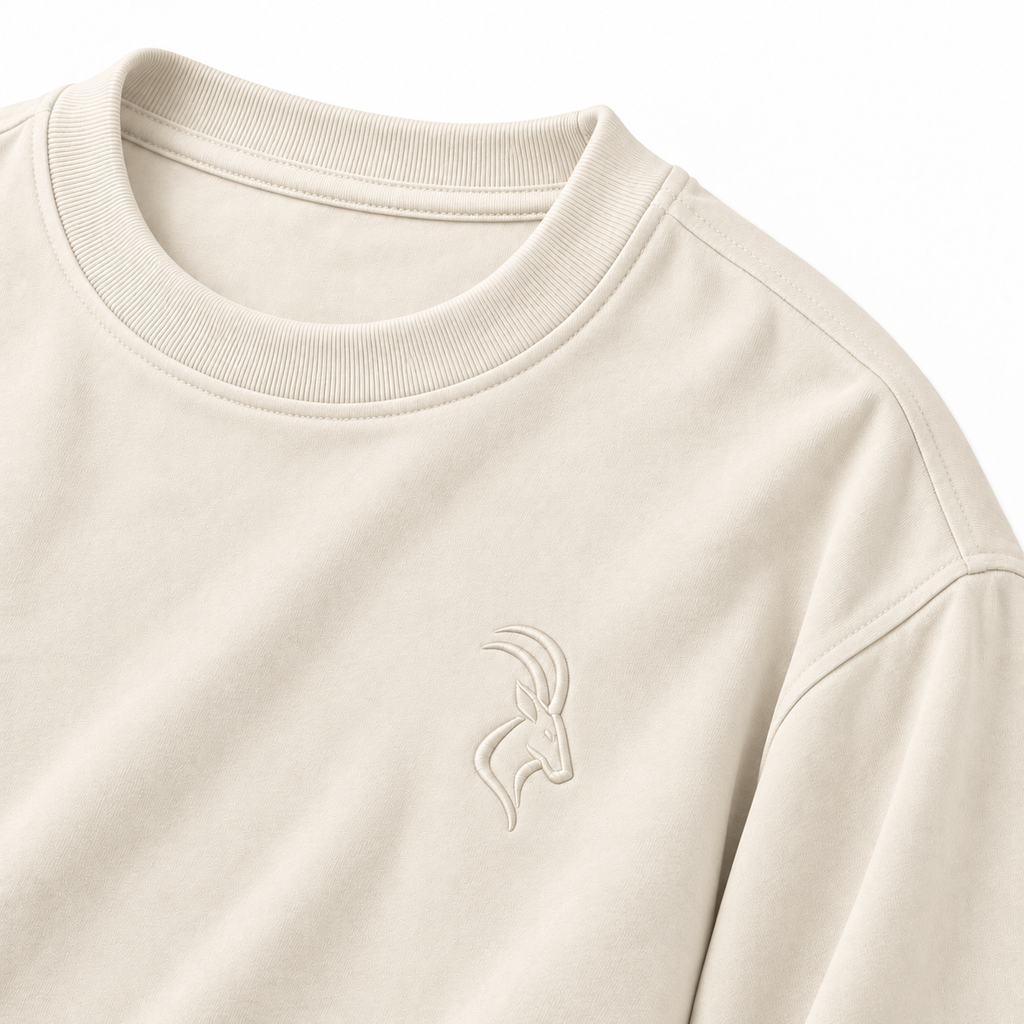 DIXWAR Premium Oversized Long Sleeve T-Shirt - Cream