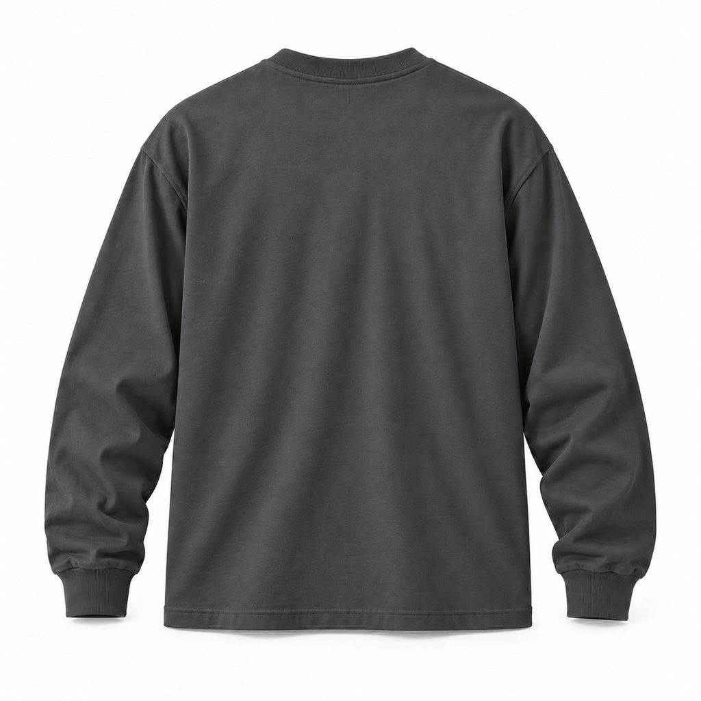 DIXWAR Premium Oversized Long Sleeve T-Shirt - Smoky Grey