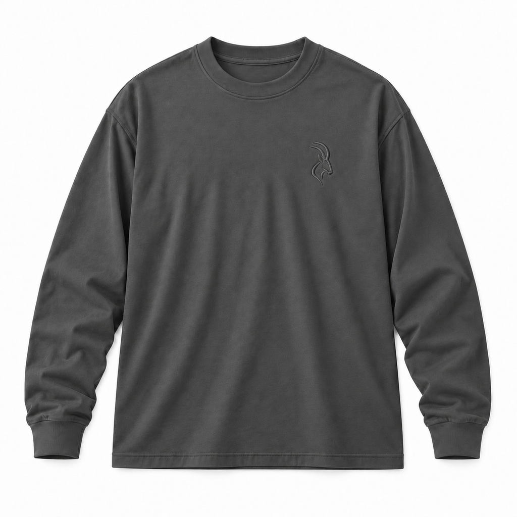 DIXWAR Premium Oversized Long Sleeve T-Shirt - Smoky Grey