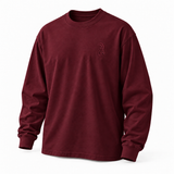 DIXWAR Premium Oversized Long Sleeve T-Shirt - Burgundy
