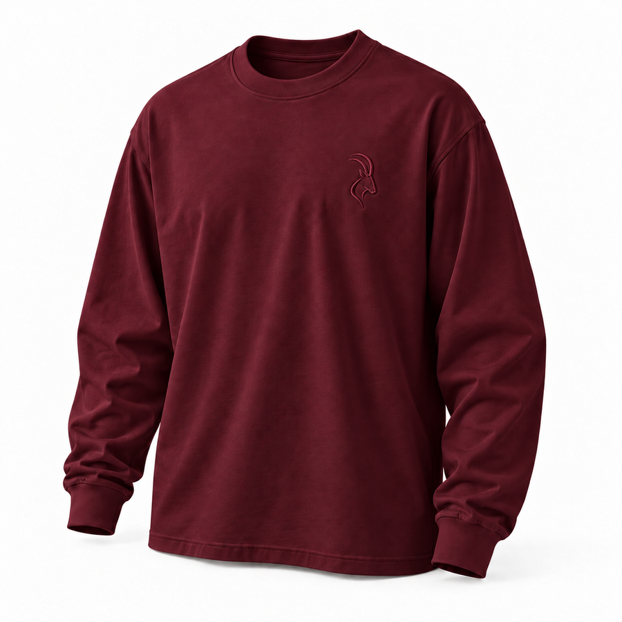 DIXWAR Women Premium Oversized Long Sleeve T-Shirt – Burgundy