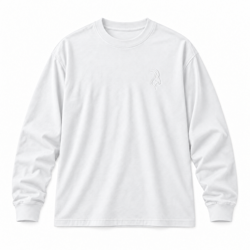 DIXWAR Premium Oversized Long Sleeve T-Shirt - White