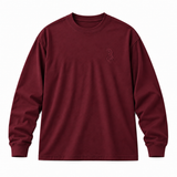 DIXWAR Premium Oversized Long Sleeve T-Shirt - Burgundy