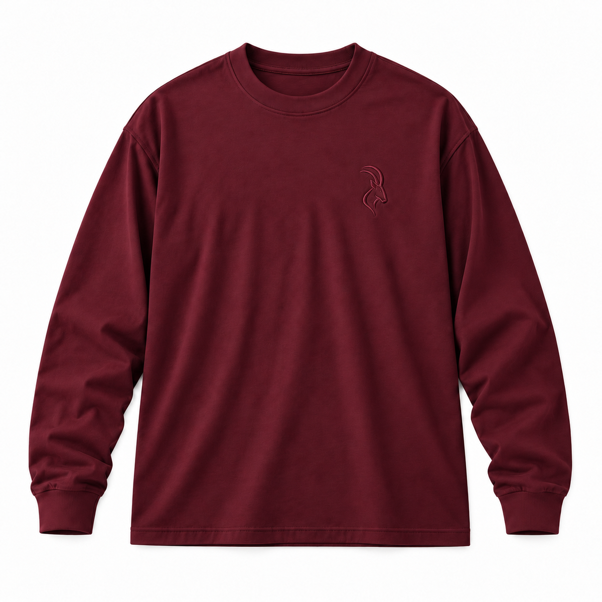 DIXWAR Premium Oversized Long Sleeve T-Shirt - Burgundy