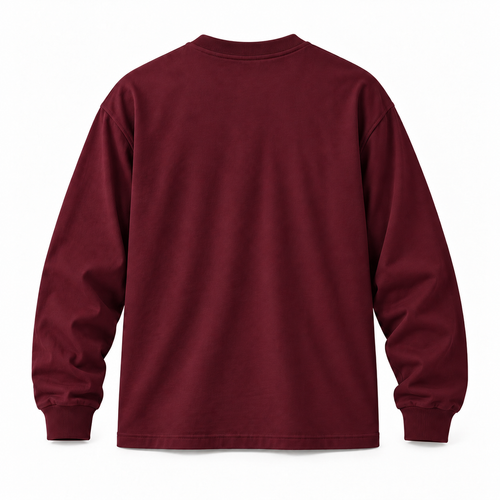 DIXWAR Premium Oversized Long Sleeve T-Shirt - Burgundy