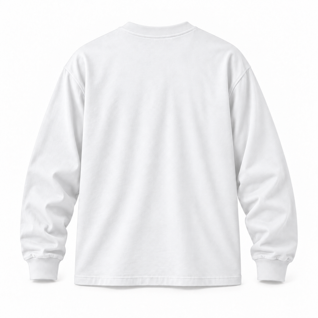 DIXWAR Premium Oversized Long Sleeve T-Shirt - White