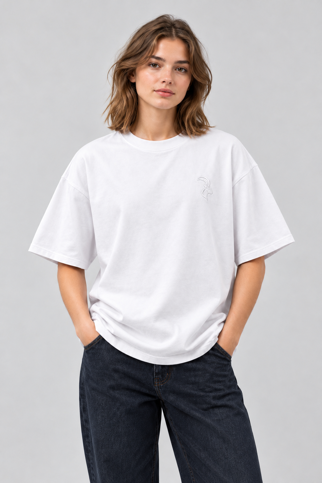 DIXWAR Women Premium Oversized Tee – White