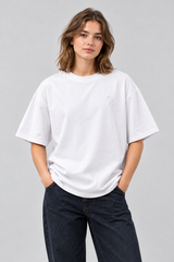 DIXWAR Women Premium Oversized Tee – White