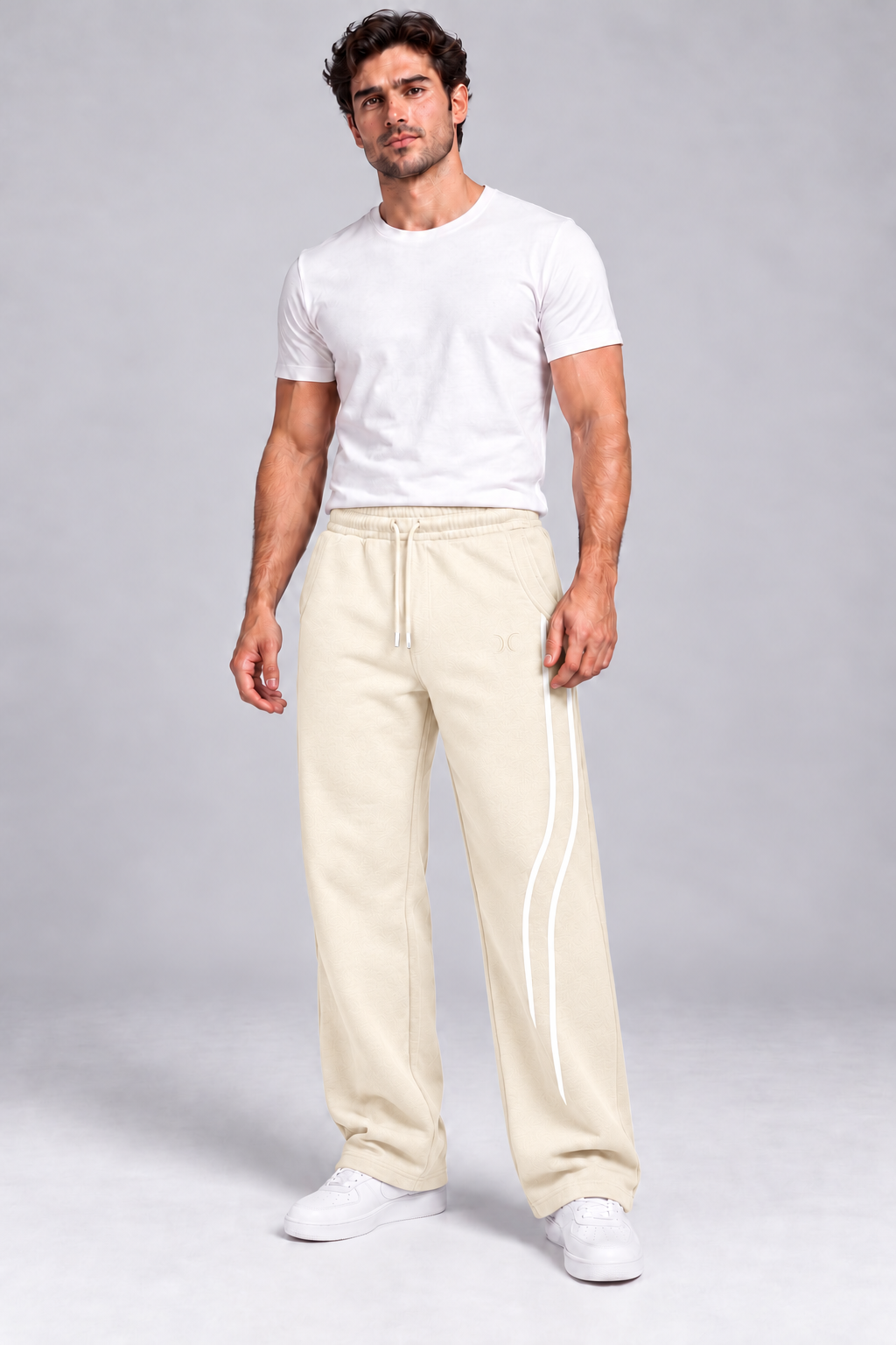 DIXWAR Premium Oversized-Jogginghose – Creme