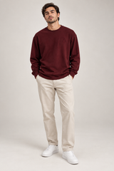 DIXWAR Premium Oversized Long Sleeve T-Shirt - Burgundy