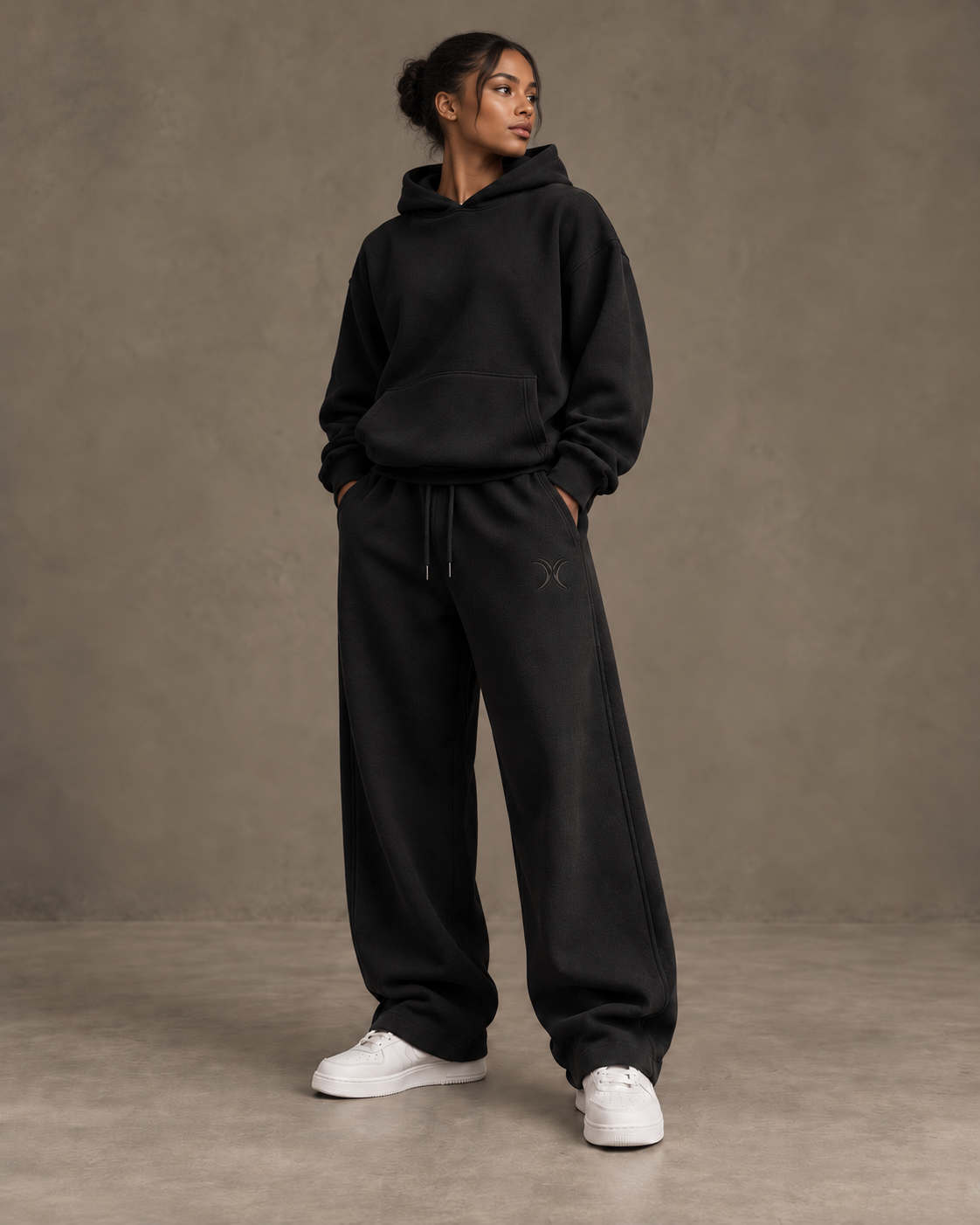 DIXWAR Women Premium Oversized Sweatpants – Black