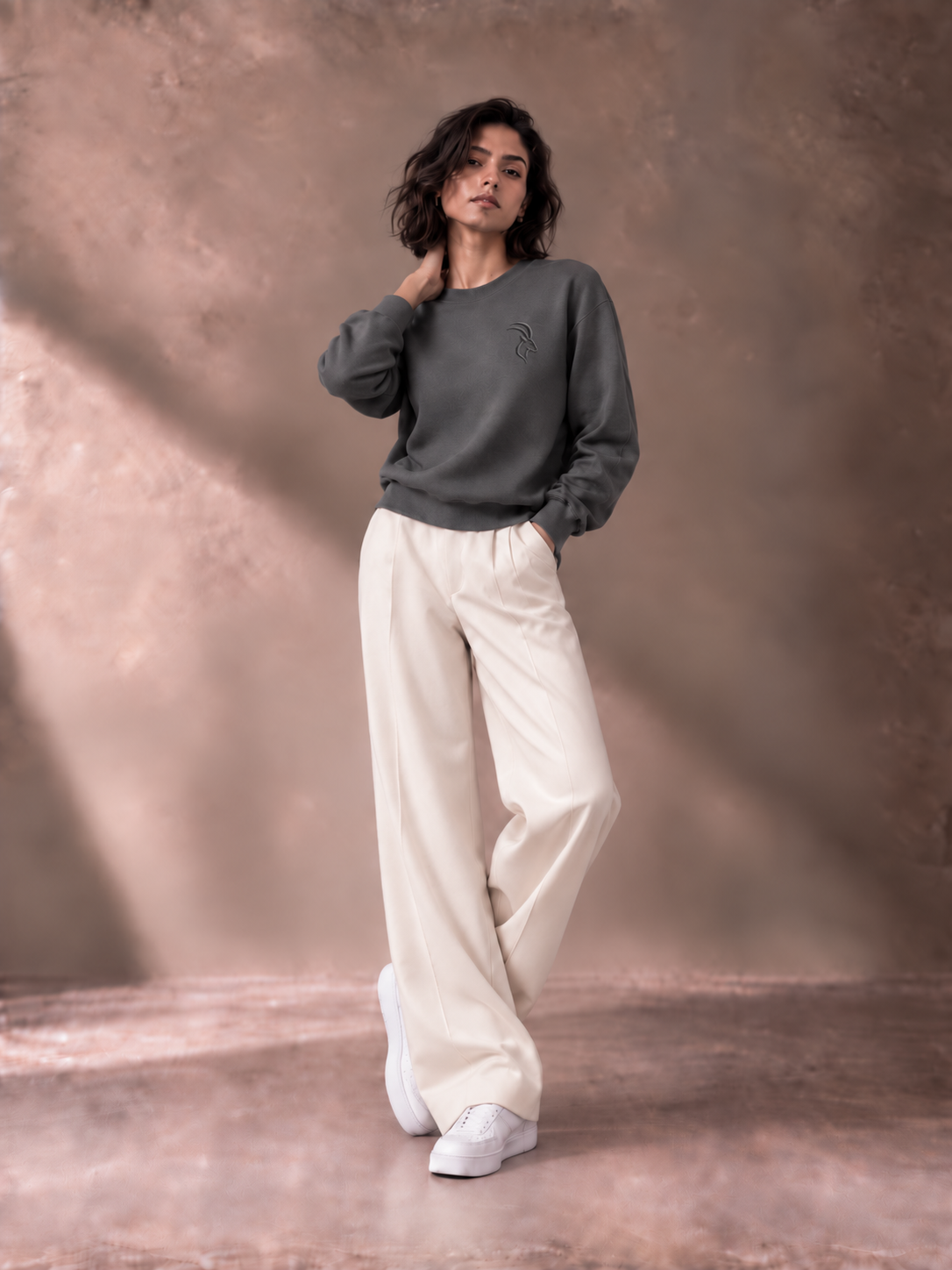 DIXWAR Women Premium Oversized Long Sleeve T-Shirt – Grey