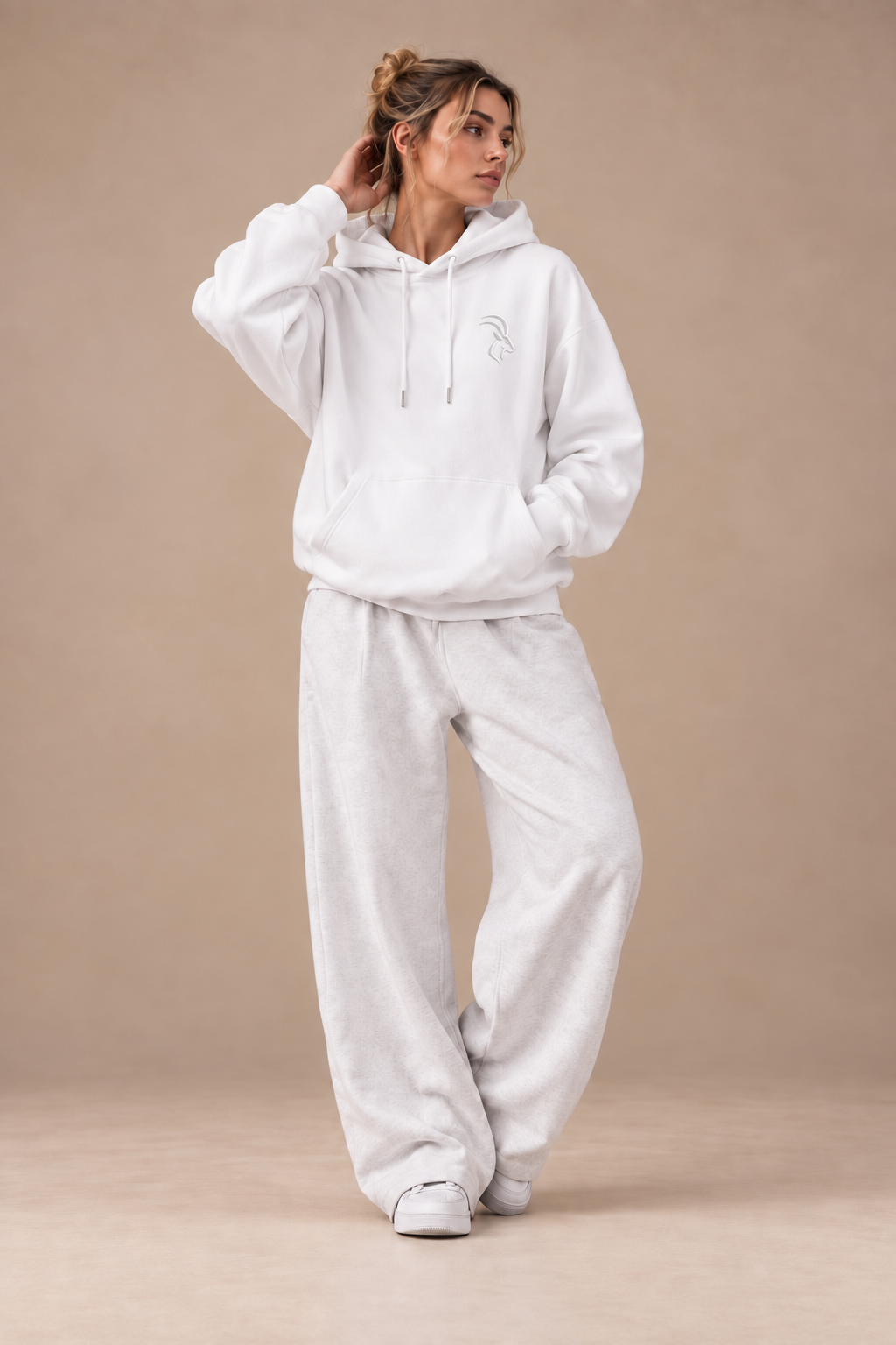 DIXWAR Women Premium Oversized Hoodie – White