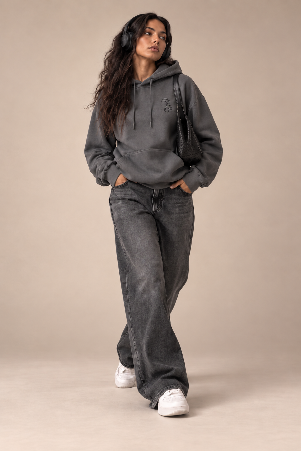 DIXWAR Women Premium Oversized Hoodie – Grey