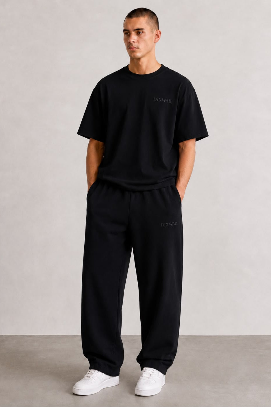DIXWAR Premium Oversized Sweatpants –  BLACK