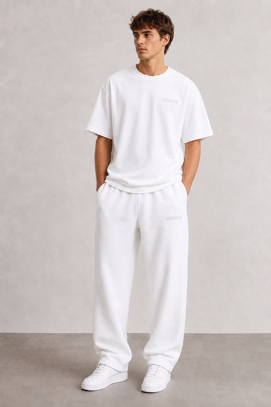 DIXWAR Premium Oversized Sweatpants – White