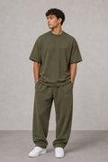 DIXWAR Premium Oversized Sweatpants – Olive green