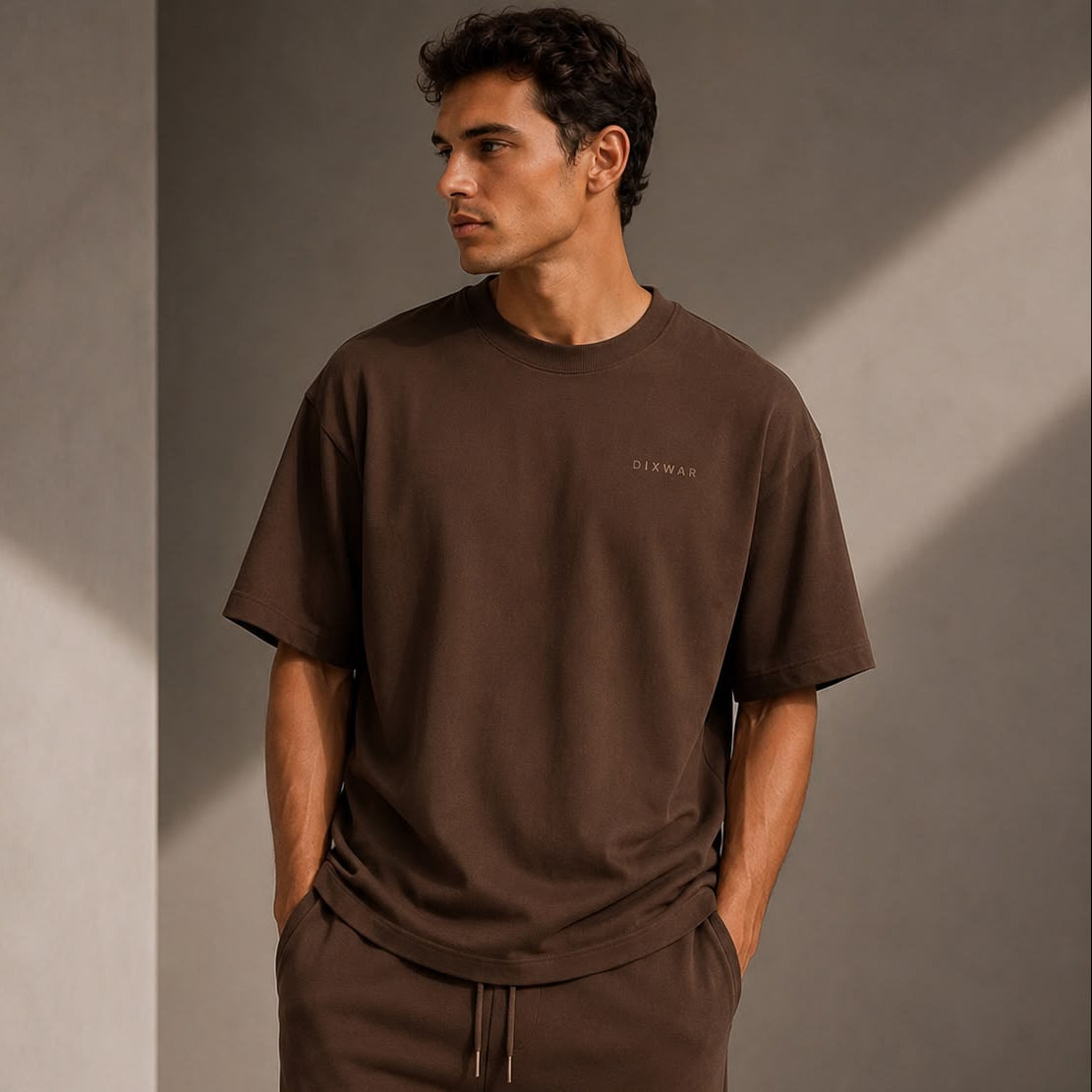 DIXWAR Premium Oversized Tee –Brown