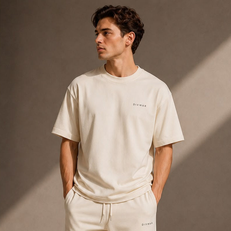 DIXWAR Premium Oversized Tee –Cream