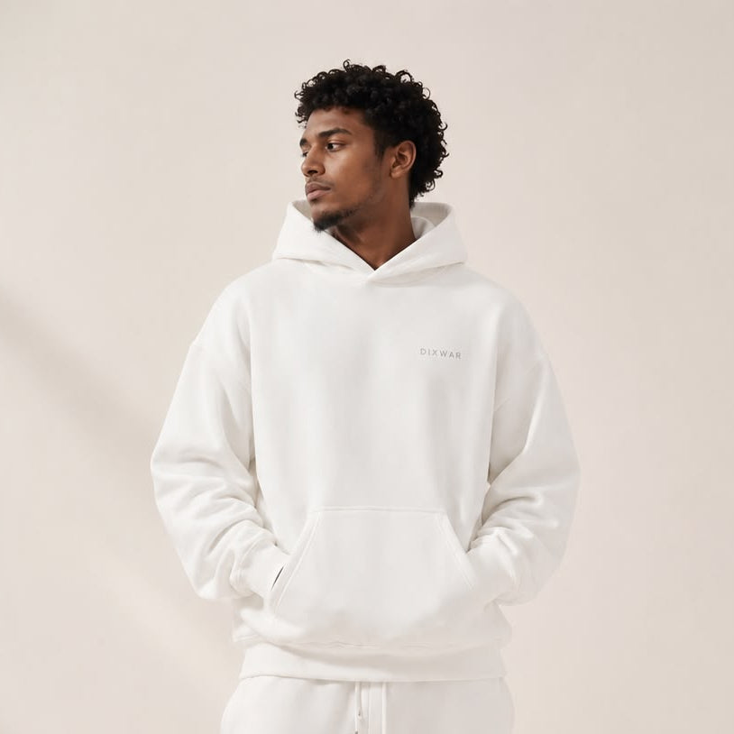 DIXWAR Premium Oversized Hoodie – White
