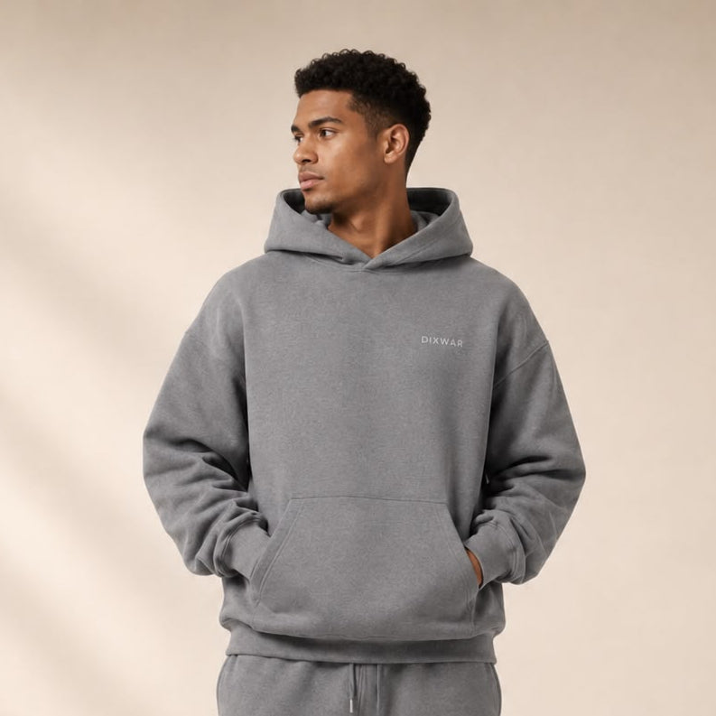 DIXWAR Premium Oversized Hoodie – Gray