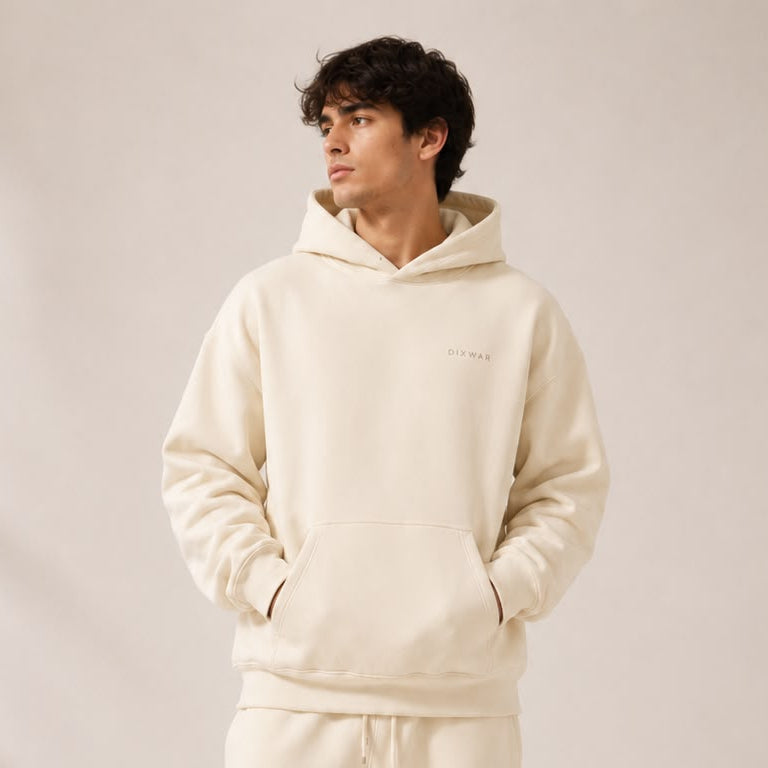 DIXWAR Premium Oversized Hoodie – Beige