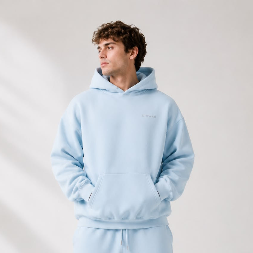 DIXWAR Premium Oversized Hoodie – Light blue