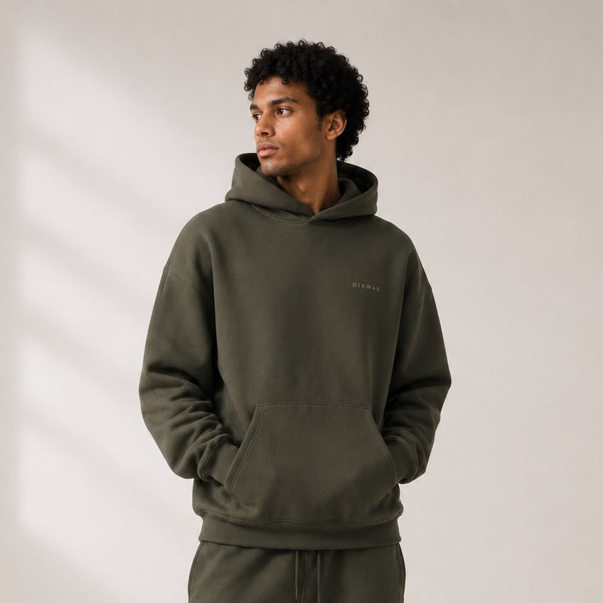 DIXWAR Premium Oversized Hoodie – Olive green